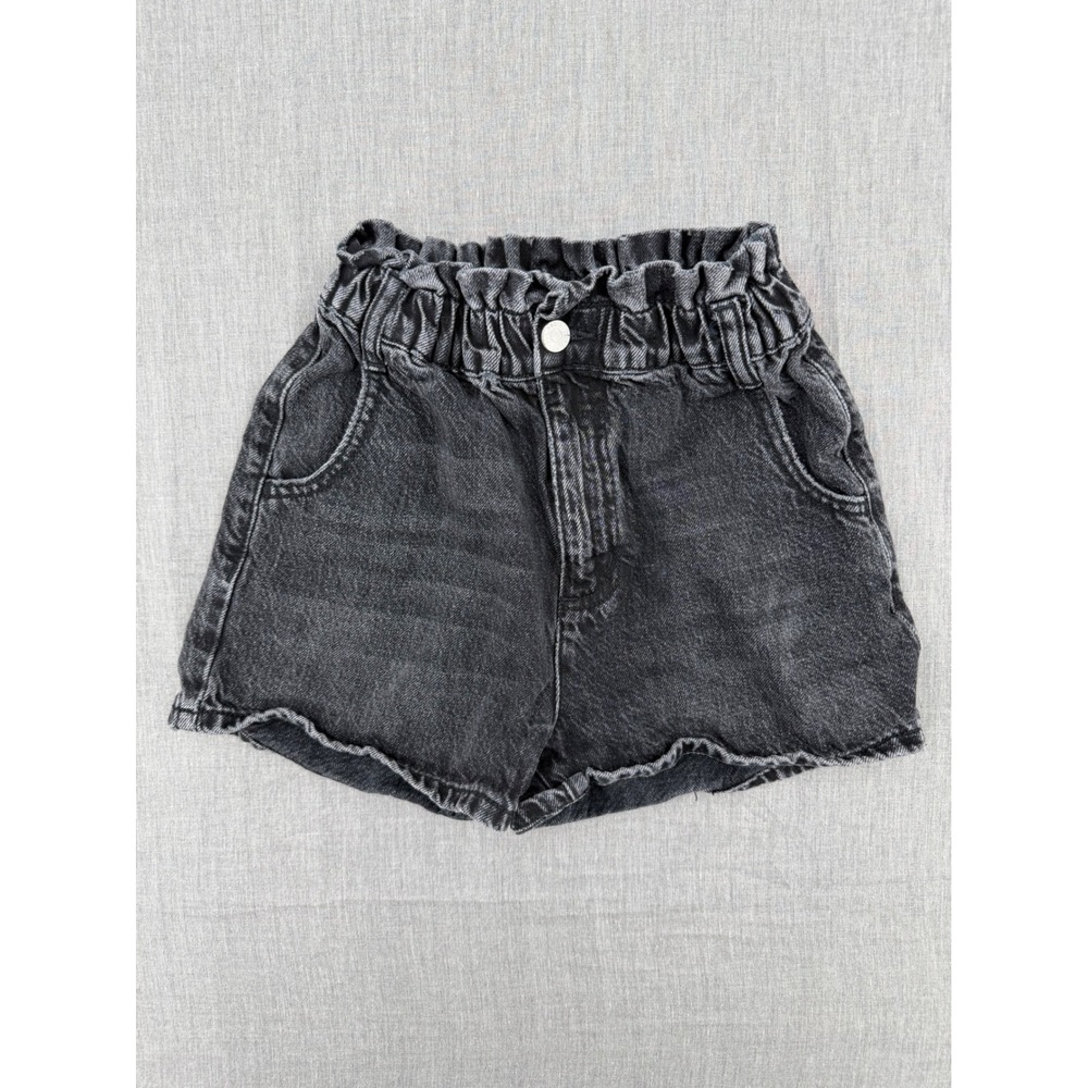 BDG Urban Outfitters Pull-On Mom Shorts Washed Black Denim Paperbag Waist XS